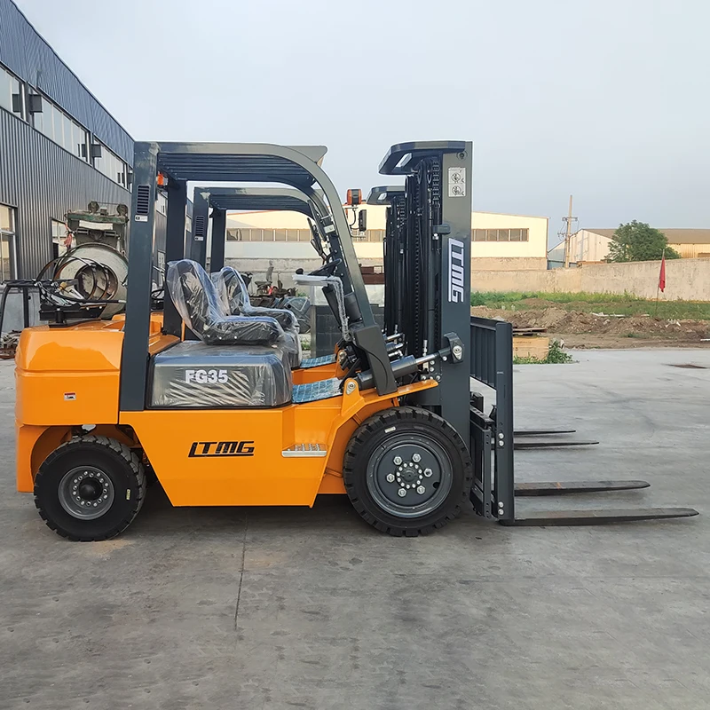 2024 New Design Style 3t 3.5t 4t 5t Gasoline Forklift Accessories 3m Lifting Height Small LPG Forklift with Weight Fork