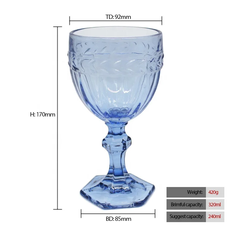 FENGJUN оптовая продажа уникальные цветные голубые янтарные бокали без свинца для вина хрустальные оптом 10 унций 300 мл высокое