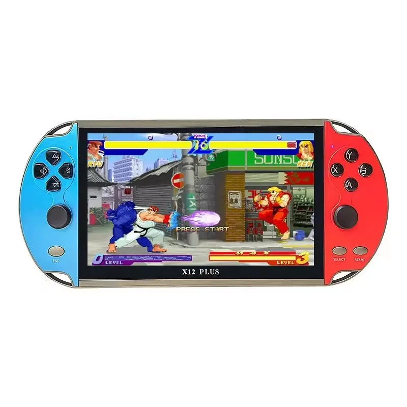 X12 Plus Classic Video Game Player 10000 Games 7inch HD Screen Portable  Game Console Support TV Output Gift for Kids Adult