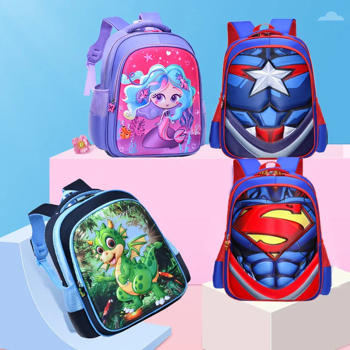 Wholesale Hot Sale Cartoon Kids Racing 3D School Bag