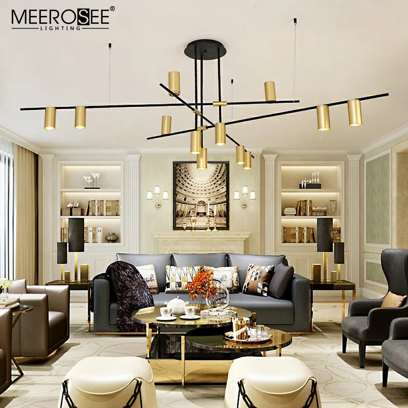 MEEROSEE Hotel Project Unique Design Pendant Light High Ceiling Track Light Chandelier for Shopping Mall MD86743