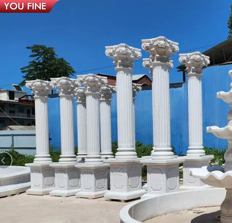 Different Types White Marble Building Design Pillar for Sale