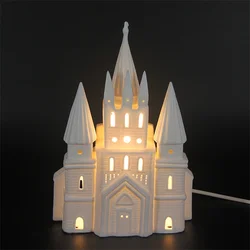 Fashion Luxury White Castle LED Glowing Castle Christmas Gift LED  Lamp