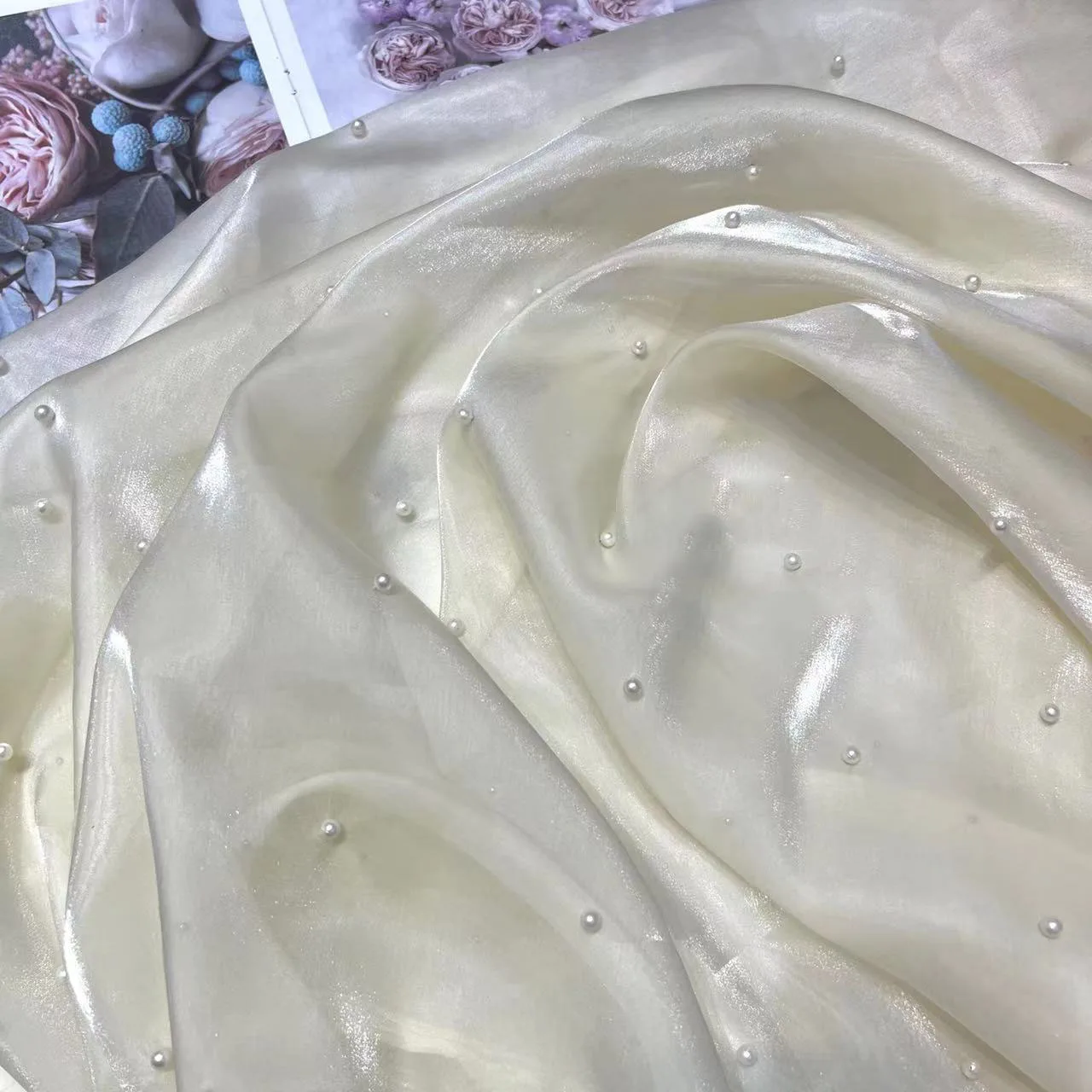 Multiple Colors Soft Light Beaded Organza Fabric Buy Organza Fabric