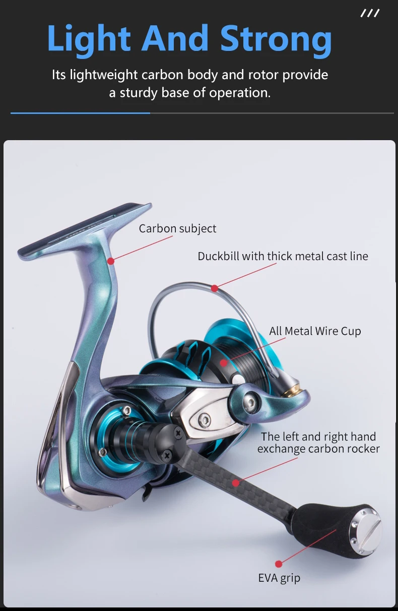 Lurekiller Carbon Spinning Reel Egi Reel Double Spools SPIRIT CS  2000/2500/3000/4000 Light Weight Saltwater/Fresh Water 10BB