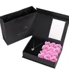 Black box medium pink flower tote
