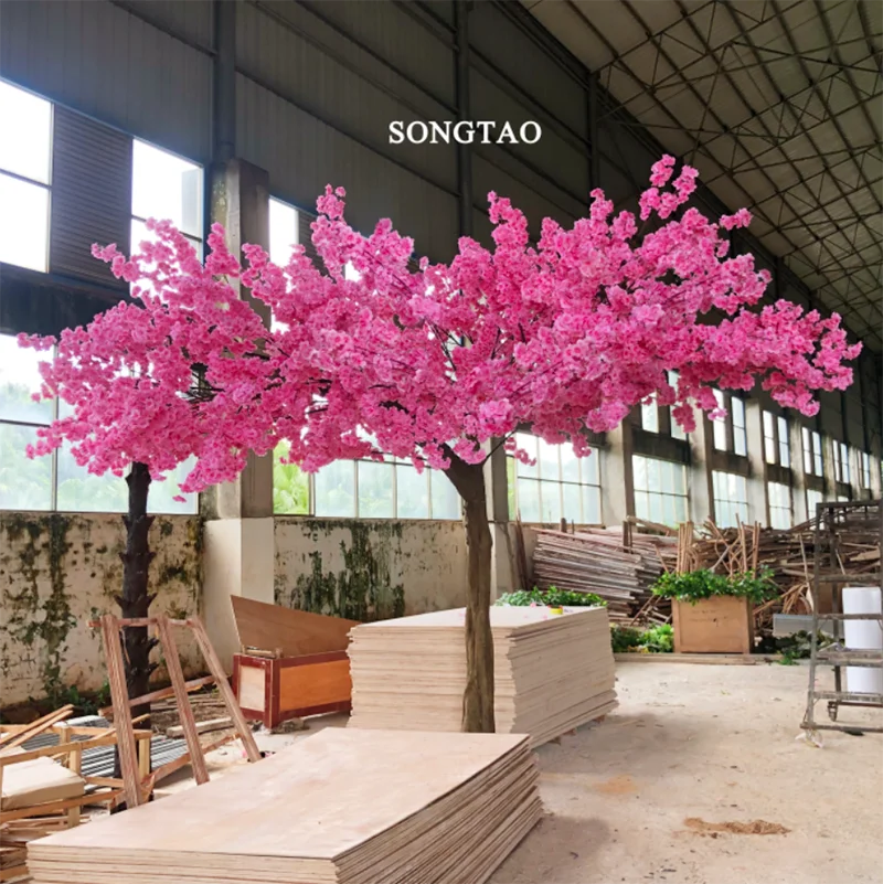 Oversized Pink Artificial Plants And Cherry Blossom Trees For Corner Decor  - Buy Artificial Plastic Canopy Tree,Artficial Giant Trees,Flowers Trees  For Outdoor Party Product on Alibaba.com