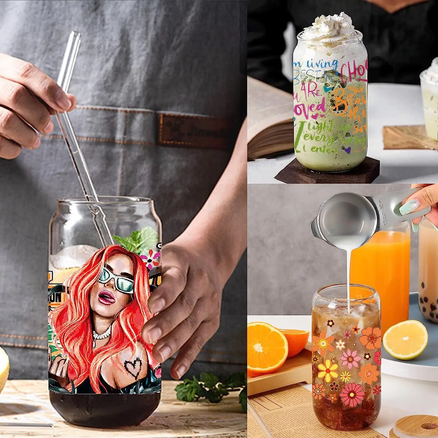 Custom Popular Cold Cup Transfer Label Ready To Peel Stickers Cup Wraps