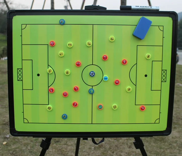 Tableau Tactique Football Magnétique Pliable 90x120 Cm - Planche D'entraîneur Avec Aimants Et Sac De Transport