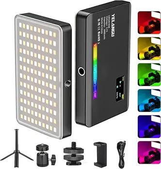 YELANGU Mini RGB LED Video Light Panel, 2500-9000K Adjustable Color Temperature detail image