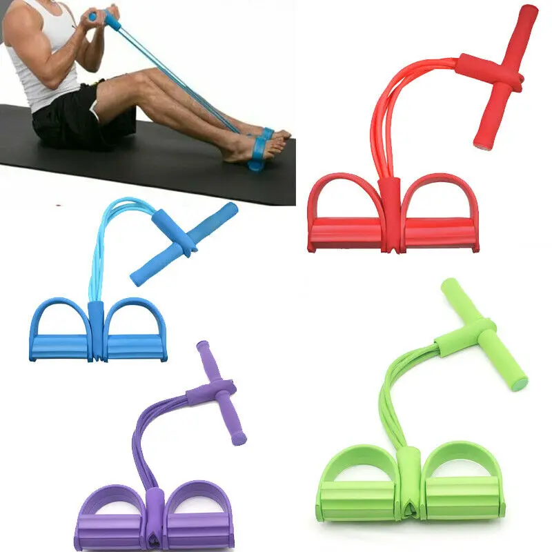 Leg Pedal Puller Resistance Band 4 Tube Tension Rope Fitness Home Workout Set Leg Pedal Puller Resistance Band 4 Tube Tension Rope Fitness Home Workout Set