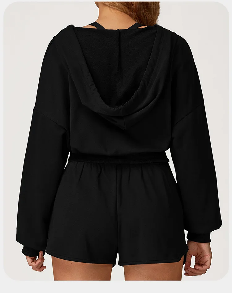 Casual Solid Breathable Plus Size Sports Sweatshirt Set Loose Fit Slimming High-End Feel preview