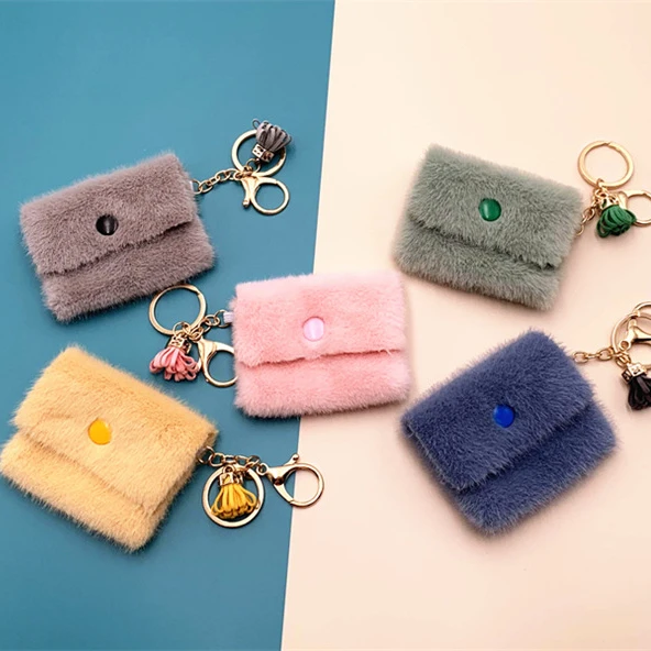 Plush Fruit Coin Purse Cute Mini Wallet Headset Card Key Storage Bag Small  Pouch 
