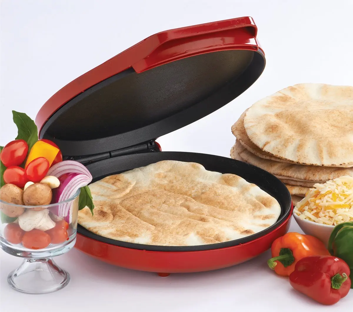 Anbolife Electric 1400W Multi-Function Portable Pizza Maker & Grill Pan with Non-Stick PTFE Surface for Household Use