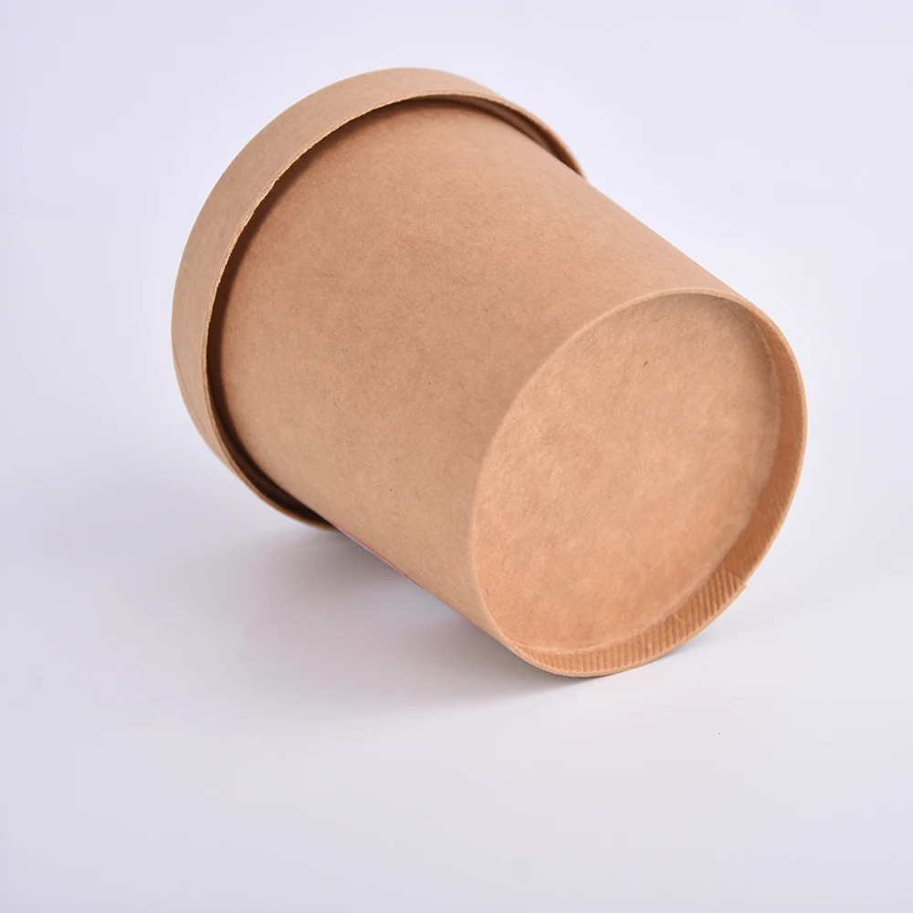 Disposable Custom Recyclable Kraft Paper 26oz White Paper Salad Bowls ...