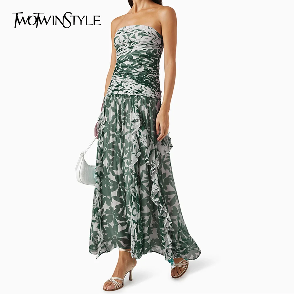 Lightweight Comfortable Charm Goddess Casual Dresses Sheer Strapless Long  Dresses Women Summer