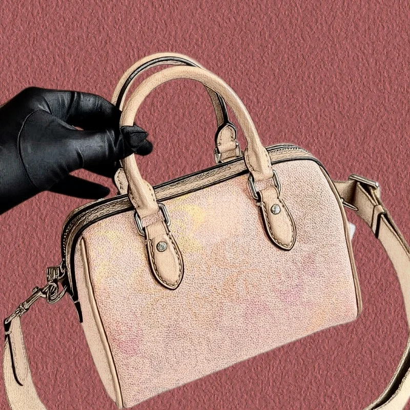 High-end Women’s Summer New European American Vintage Printed PU Shell Single Zipper Letter Classic Shoulder Handbag All-match