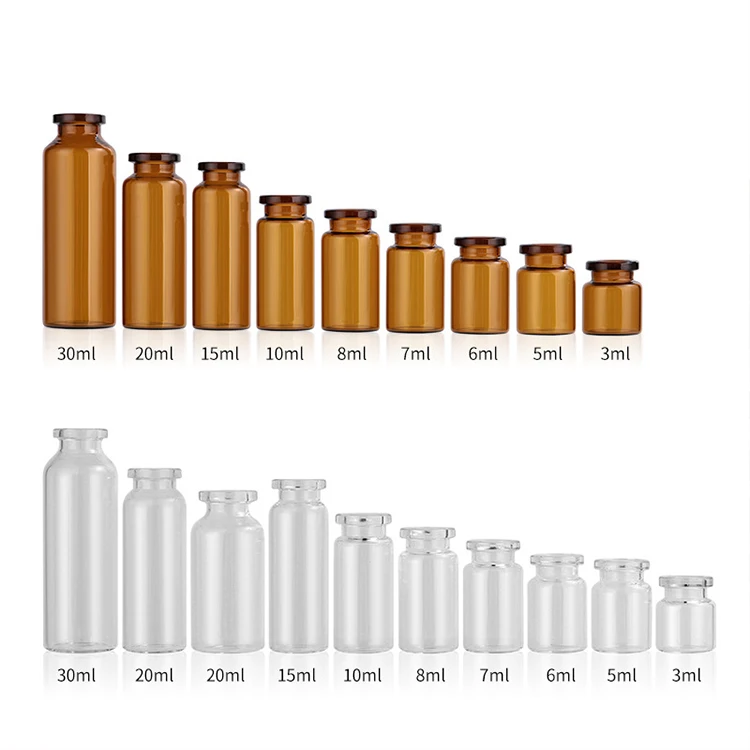 Custom Tubular 2ml 3ml 5ml 6ml 10ml 20ml 30ml Amber Clear Ampoule Liquid Penicillin Pharmaceutical Bottles Glass Vial