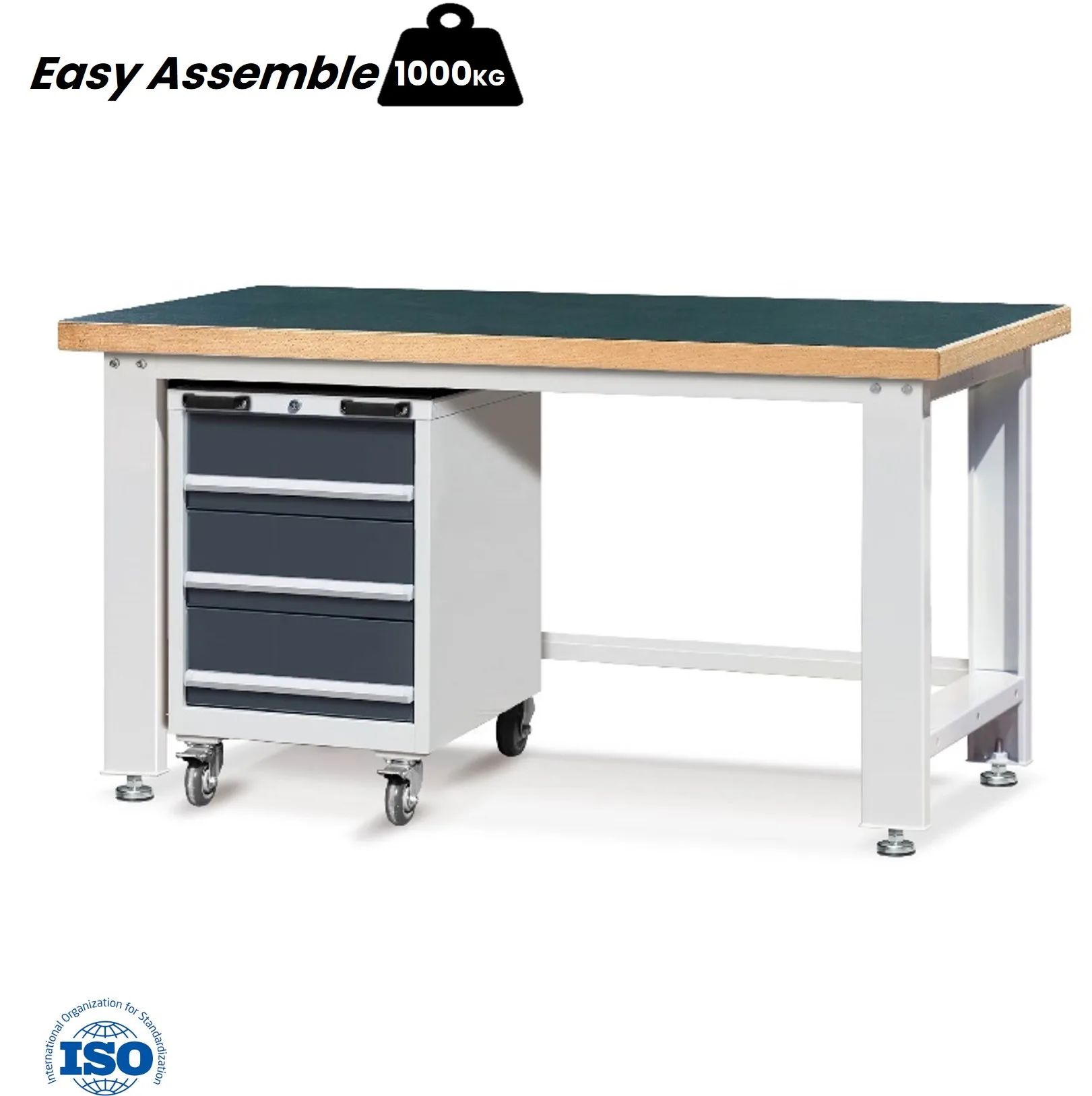 ROCKBEN Personalized Customization High Strangth 3-Drawer Mobile Tool Cabinet & Workbench for Manufacturing Plant