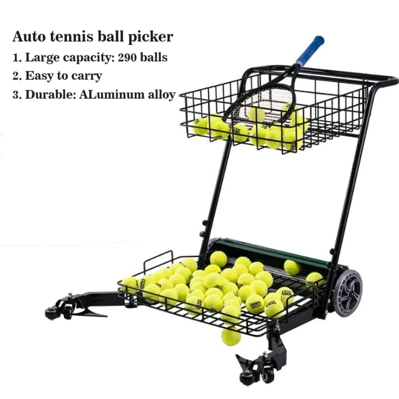 Travel Basket Tennis Ball Cart and Picker Multi-Functional Tennis Training Equipment for Training and Storage supplier