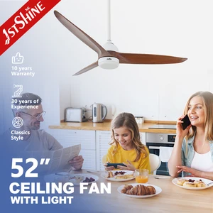 1stshine LED Ceiling Fan Nature Wood Sleek Blades Power Saving Dimmable Lighting Smart Ceiling Fan with APP