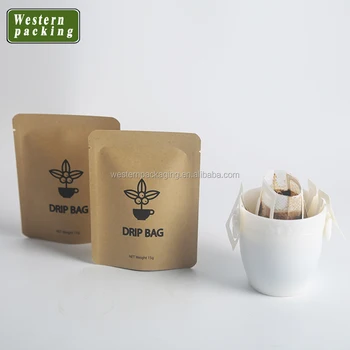 custom printed laminated material 3 side sealed small drip coffee bag