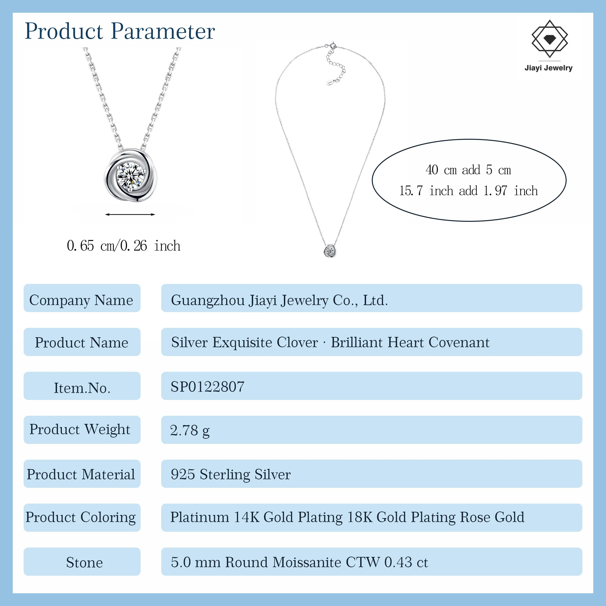 0.43 CTW Gold Plated Moissanite Pendant Necklace