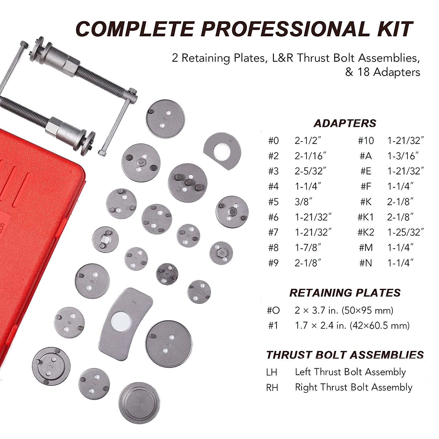 【USA】21*Universal Caliper Tool Kit Case Wind Back Disc Brake Pad Piston Service 