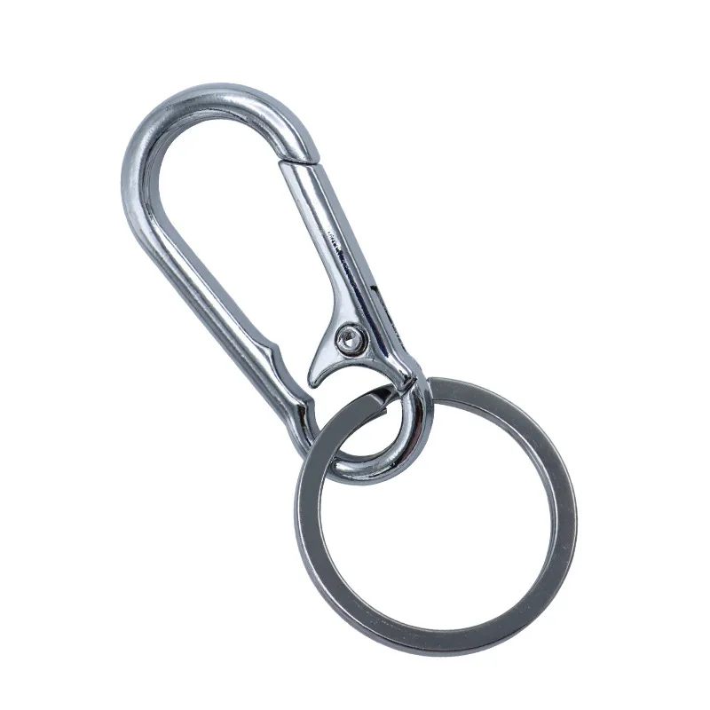 Zinc Alloy Gun Color Simple Lock Carabiner Car Lock Ring Keychain Hook