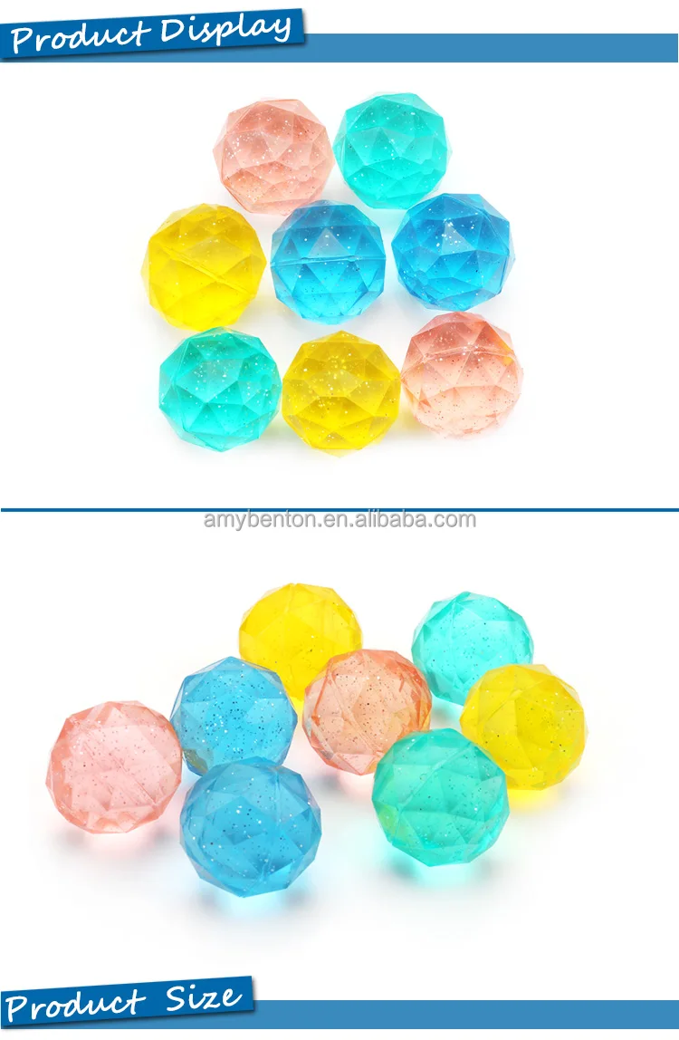 30mm High Bulk Bouncy Balls Diamond Color Rubber Bouncy Ball For Kids