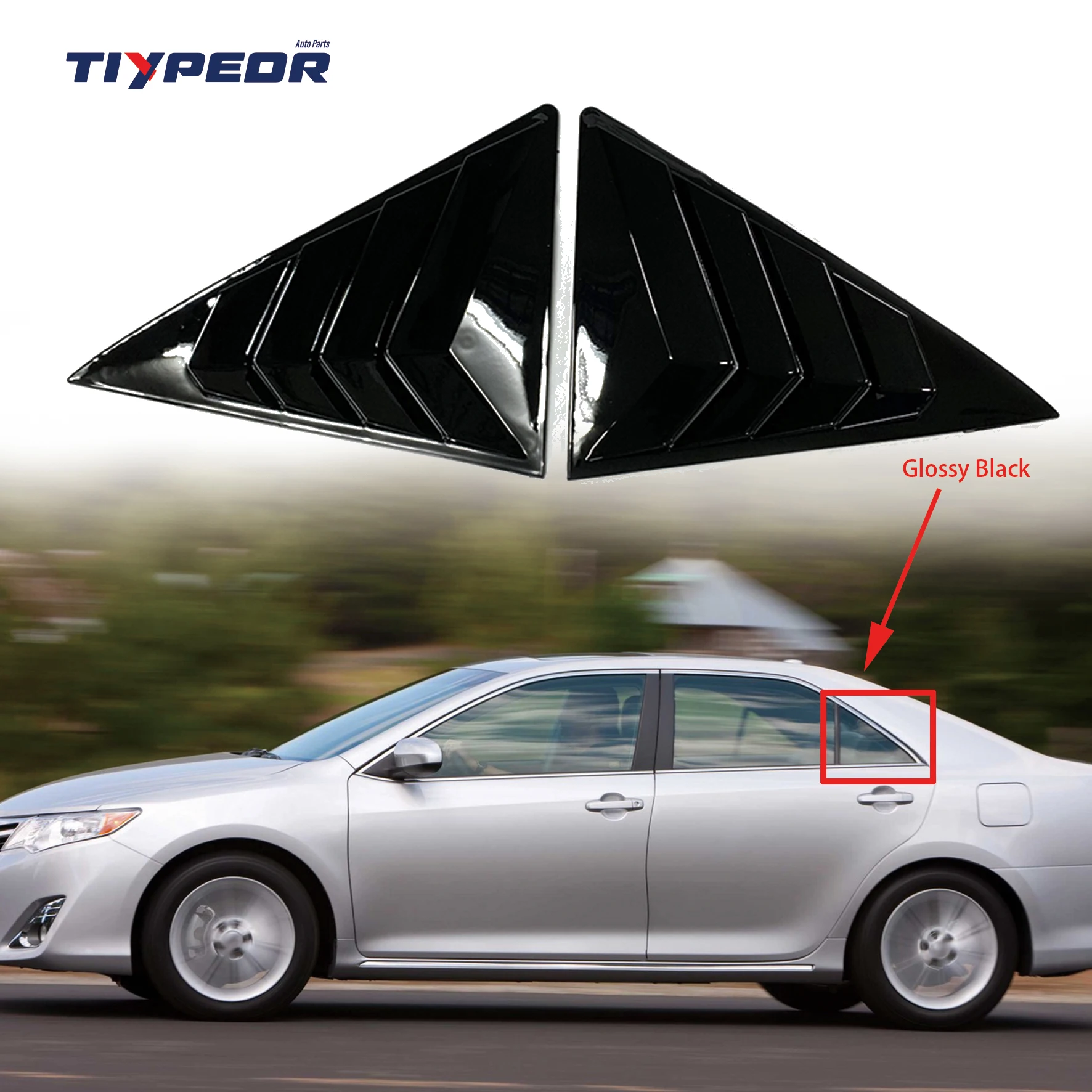product for camry 2012   2017 car side rear window louver shutter cover trim with air shutter   body kits-4