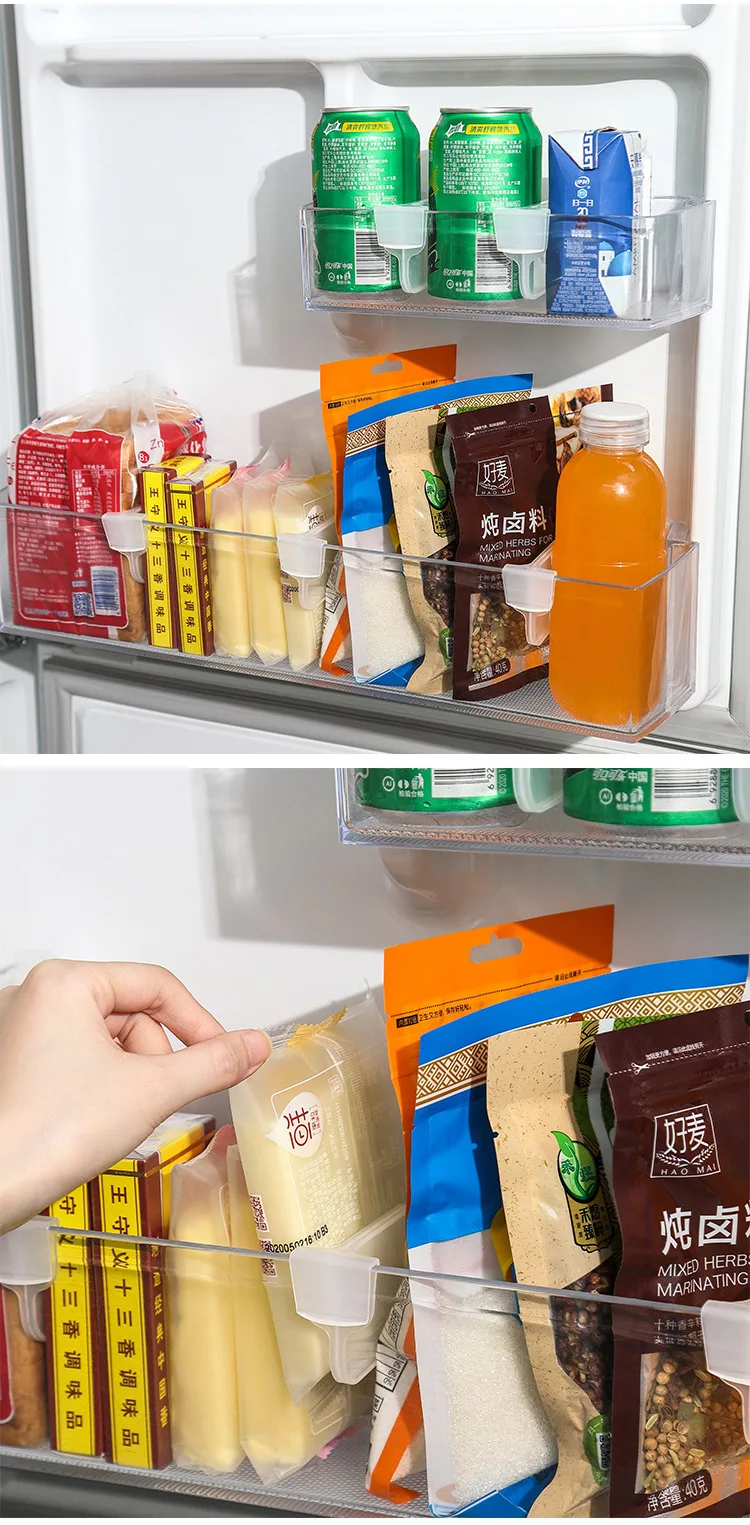 Kitchen multi-functional transparent divider refrigerator layering storage shelf Bathroom layering storage partition storage details