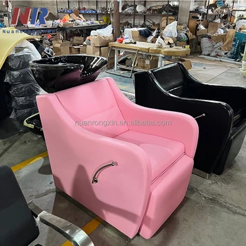 High quality barber shop Pink Hair Salon Shampoo Chair With Bowl beauty salon reclining salon hair wash chair