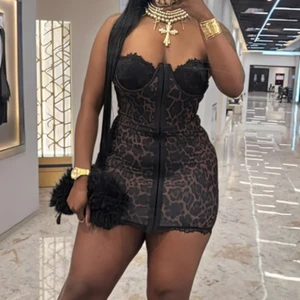 GX2075 Fashion Summer Sexy Nigh Club Dresses Women Clothing Boutique Sleeveless Party Backless Leopard Tube Mini Dress