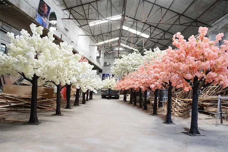 Modern Artificial Tree White Faux Sakura Tree Artificial Cherry Blossom