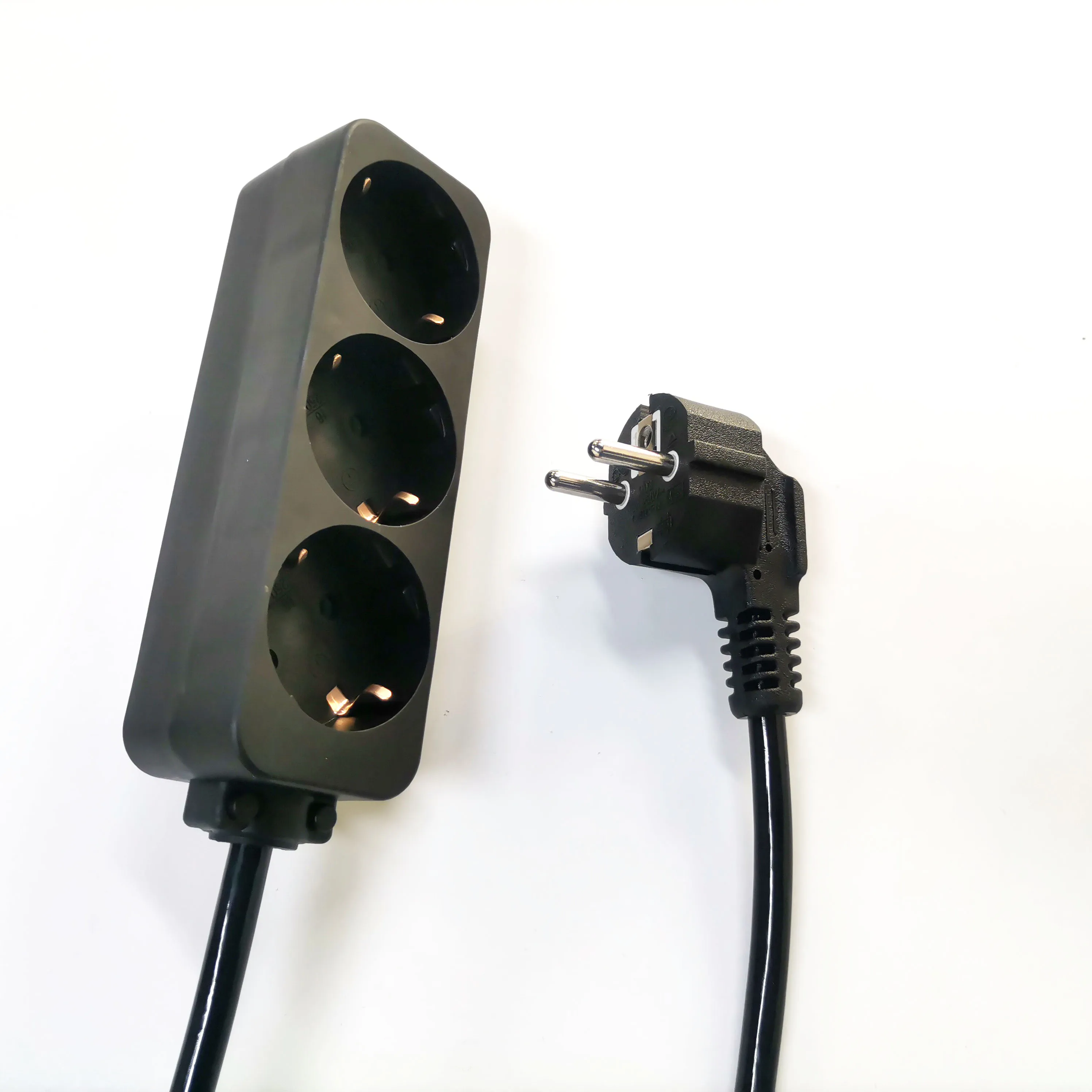 Power Strips Extension Cord 3 Outlets Pvc Cables EU Plug Power Cord China 220 Volt Surface Mount Power Strip 10 Ft Cord