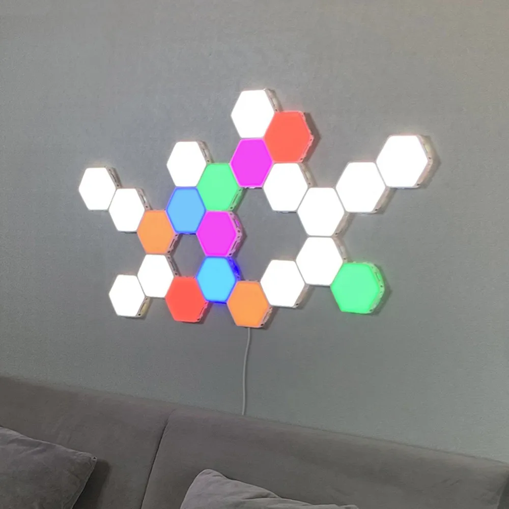 Details about   5/10x DIY Quantum Hexagonal Lamps Led Modular Night Light Touch Sensitive Light 