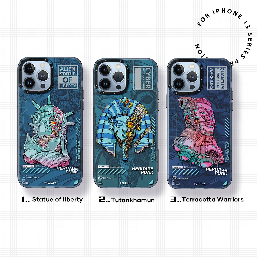 ROCK Impression InShare Protective Case Punk Series King Tut Style for iPhone 13 13 Pro 13 Pro Max