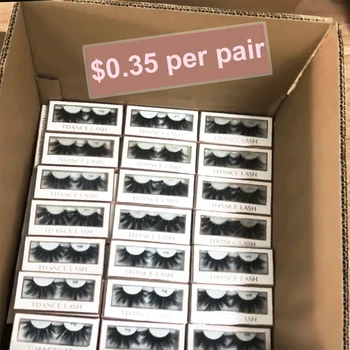 Wholesale 3D Strip Faux mink Eye Lashes Vendors 25mm Faux mink Lashes and Private Label vegan faux mink Eyelashes
