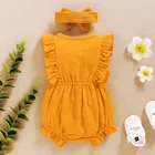 Baby Clothes Girl Girls Boutique Baby Clothes Hot INS Style Sleeveless Crinkle Ruffle Bebe Baby Clothes Girl Kids Rompers Toddler Boutique Clothing Newborn Baby Girls Clothes