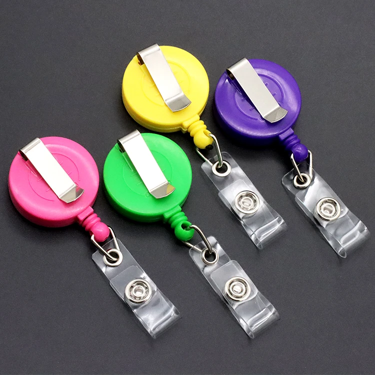 Heavy duty oval yoyo plastic abs id name badge reel retractable badge holders carabiner badge reels