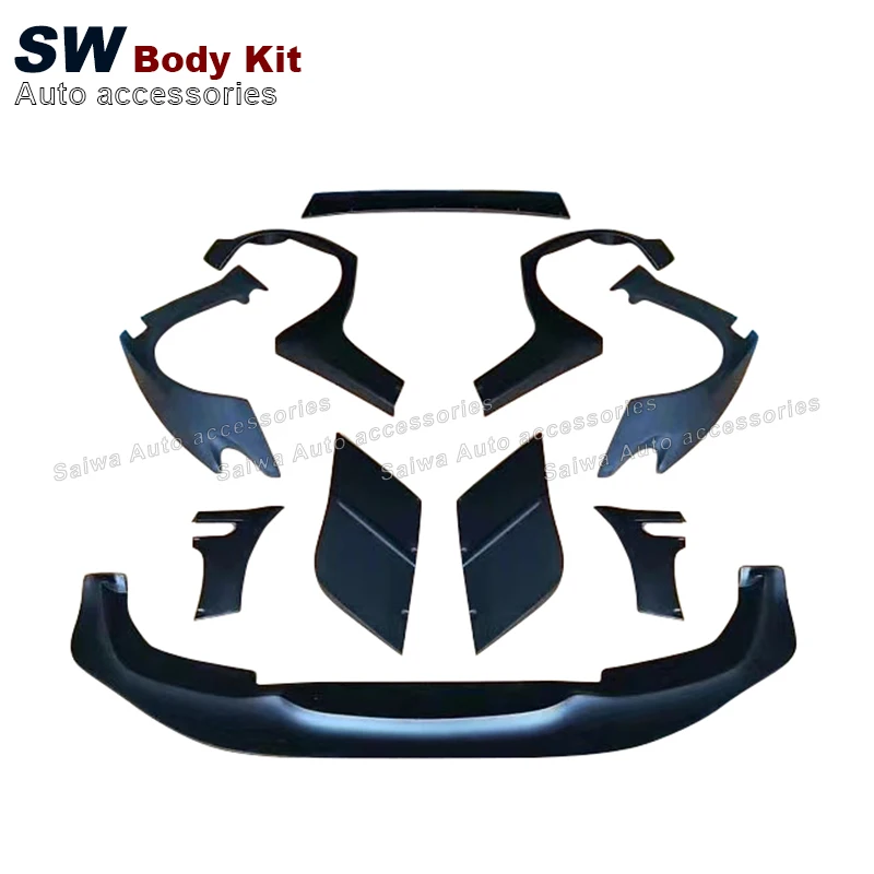 Fiberglass Widebody Kit Fenders Wheel Arches Trunk Spoiler For Bmw 3