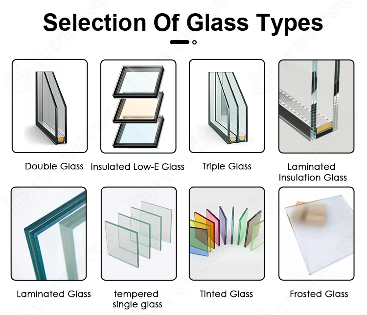 NFRC Double Glazing Aluminum Casement Window with Grill & OEM