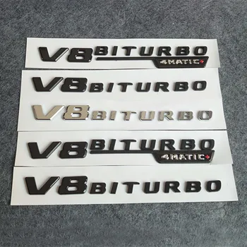 Factory Hot selling Firmly pasted 2pcs BITURBO 4matic Letters Fender Emblems Badges Fit for Mercedes Benz AMG Label modification