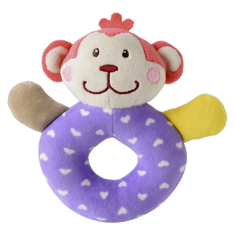 Мягкие погремушки для новорожденных на заказ Мультяшные животные прорезыватель плюшевые детские