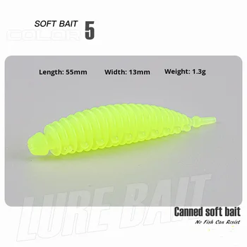 Lure Root Fishing Stainless Steel Soft Bait Caterpillar Needle Tail Straight Tail Maggot Perch Green Slight Bubble Light Fishing – Soft Lure – view 4