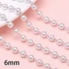Collar de perlas de 6 mm - oro blanco