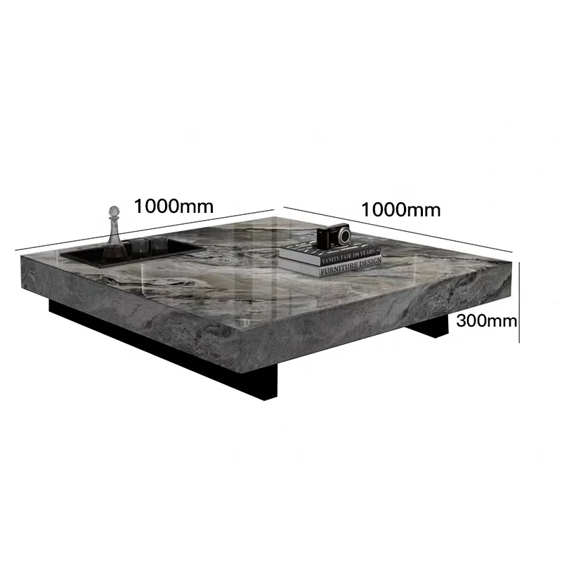 Italian Modern Sintered Stone Center Table Villa Living Room Furniture Marbling Slate Luxury Tea