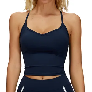 Women's Breathable Lightweight Sports Vest Cross Back Design Elastic & Skin Friendly Outdoor Running Fitness Yoga tank Top