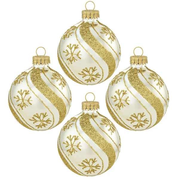 Newest Design Festival Hanging Ornaments Christmas Tree Pendant Decorative Gold And White Glass